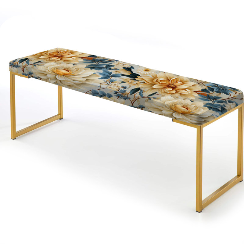 Jardin floral bohème bleu et blanc Boho