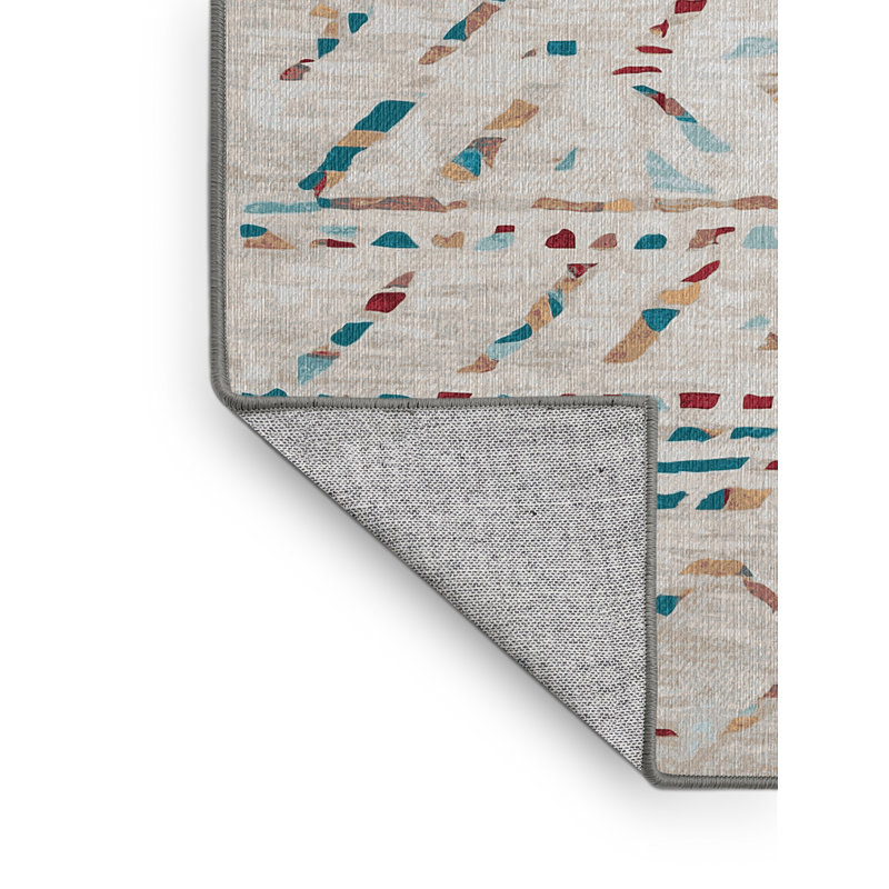Machine Washable Gray Area Rug, Square 5'