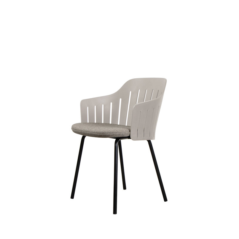 Choice Chair Indoor and Four Steel Legs Base with Upholstery Cane-line Zen Seat Cover, Light Brown, Taupe, Black