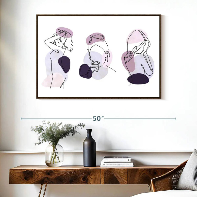 Women One Line, Cadre flottant noyer, 40 po x 27 po
