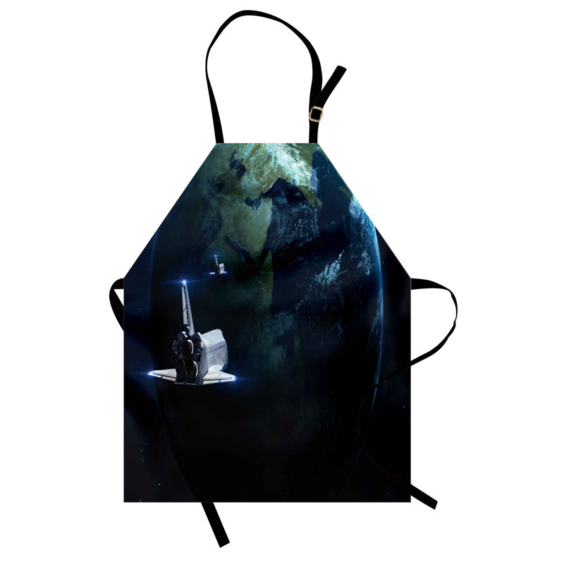 Tablier East Urban Home Galaxy unisexe, vaisseau spatial Terre Fiction, taille adulte, bleu marine, gris