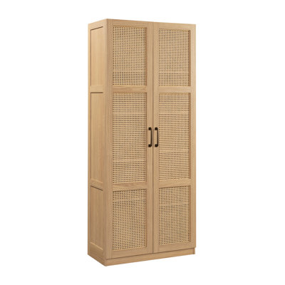 Amandi Rattan Door Storage Cabinet In Harmony Ash by Latitude Run