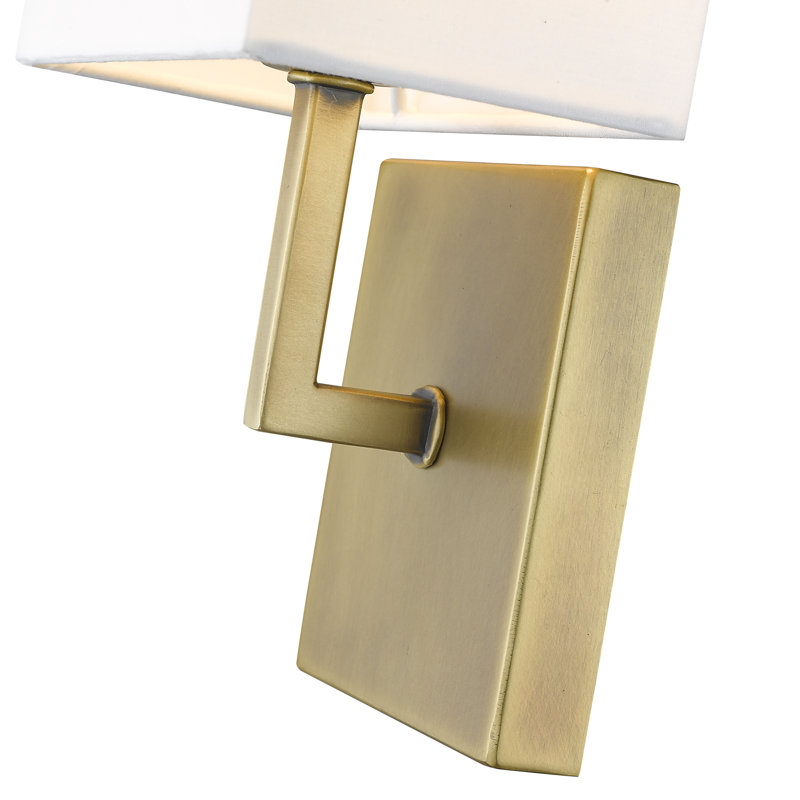 Juliana Steel Armed Sconce, Rubbed Brass