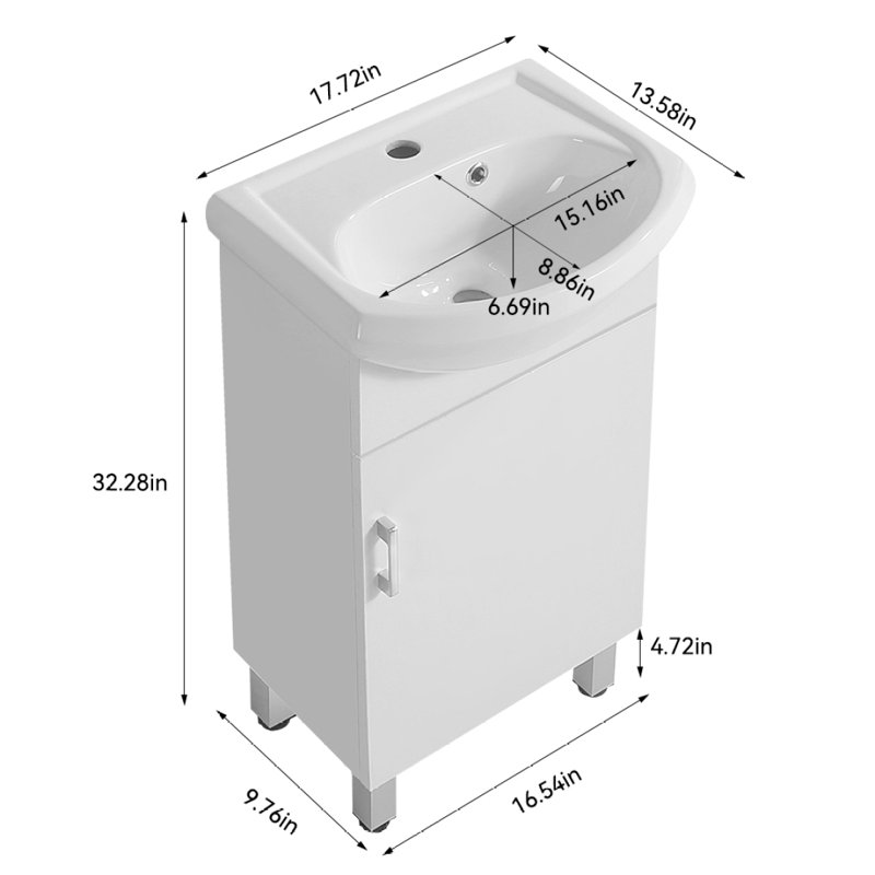 «Meuble-lavabo, gris (sans lavabo en céramique)