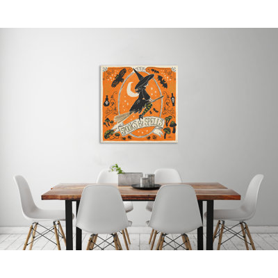 "Stay Creepy II Orange", toile tendue par Janelle Penner