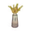 Vase en verre givré en forme de bouteille avec collier en métal sculpté pour la décoration intérieure - Grand vase décoratif pour décoration de salon - Argent et brun-36844349