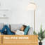 Naida Floor Lamp with Linen Lampshade Round Base for Living Room Bedroom