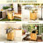Robuste, support de gril, table chauffante, armoire de rangement, pivotant, chariot d'extérieur, plateau de table, structure en bois, caractéristiques de mobilité