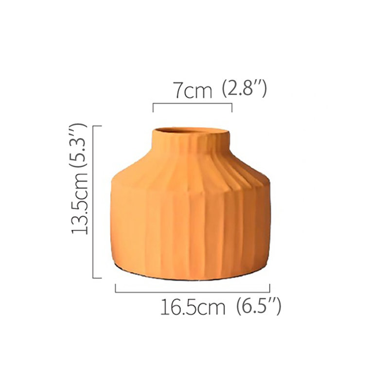 Aviva Handmade Ceramic Table Vase, Yellow, 7.1" H x 7.5" W x 7.5" D