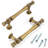 3 Inch Antique Brass Cabinet Pulls 10 Pack French Style Solid Hardware, Smooth Edge, Easy Install, Vintage Brass Kitchen Cabinet Handles for Drawer Dresser Bathroom Vanity Cupboard