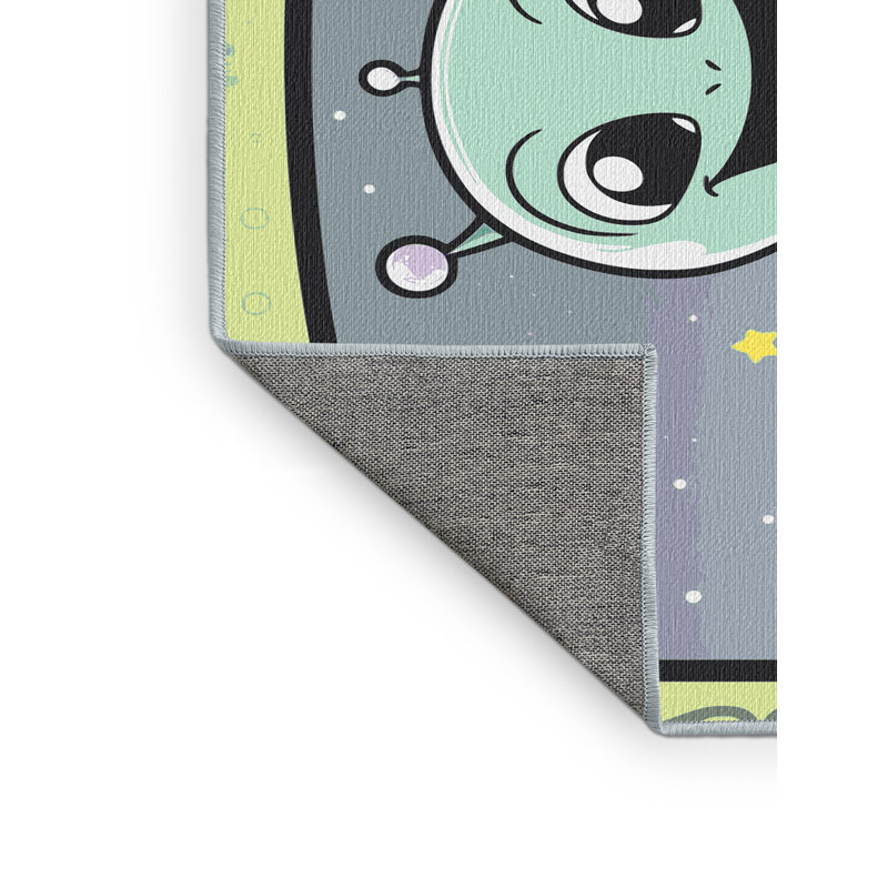 Tapis lavable pour enfants Zoomie Space Planets Astronauts_Space044, Rectangle 7 pi x 9 pi