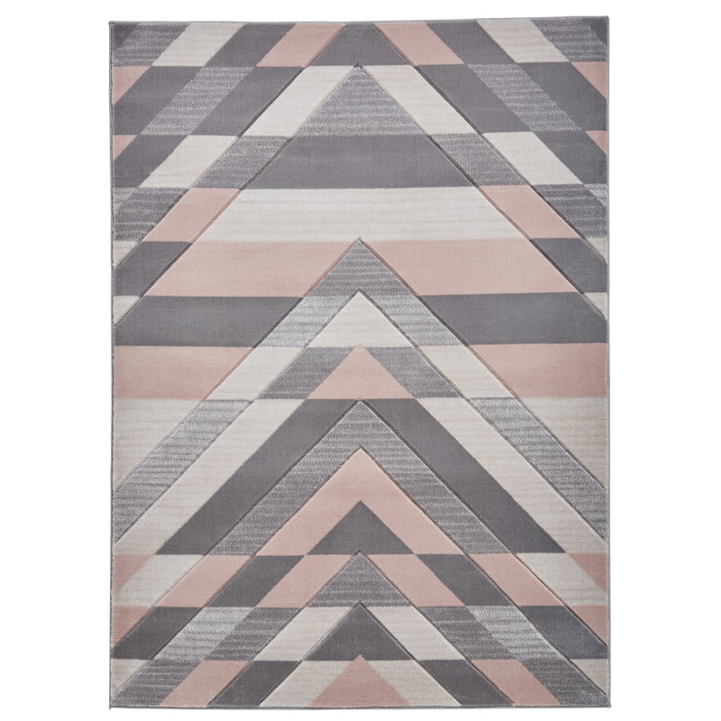Fava area rug Machine Woven Rectangle Grey/Rose, Rectangle 80 x 150cm