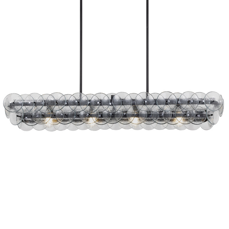 Luminaire suspendu Loren, Bronze industriel / transparent texturé