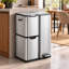 60l Triple Compartment Kitchen Recycling Bin w/ Step Pedal-136370860