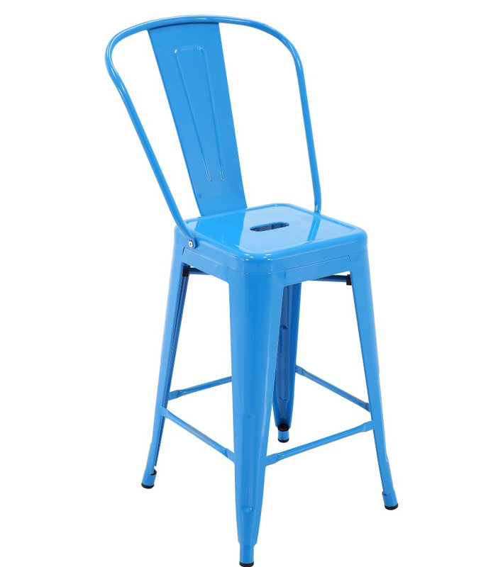 Tabouret de bar Nostrand, Bleu, 24” 