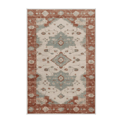 Machine Washable Overdyed Beige Area Rug