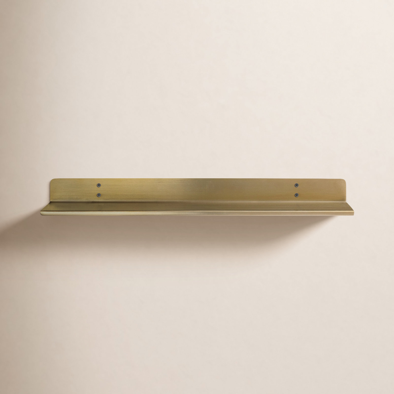 Maja Metal Wall Mounted Floating Display Shelf, 2" H x 24" W x 6" D, Gold