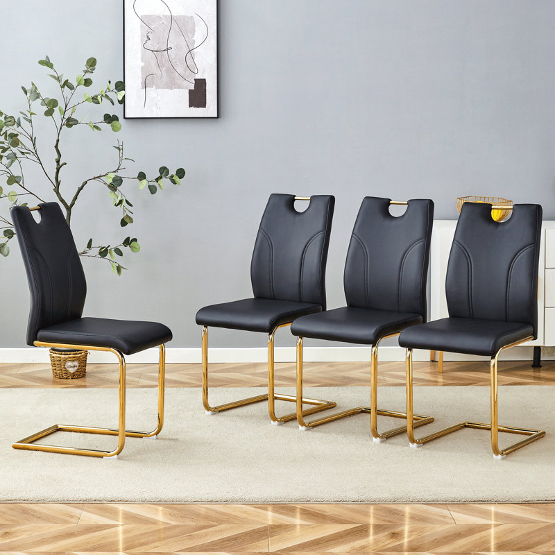 Chaises de salle à manger, Doré, Noir