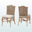Chaise de salle à manger Ringo Camelback en rotin naturel et jonc de mer, ensemble de 2