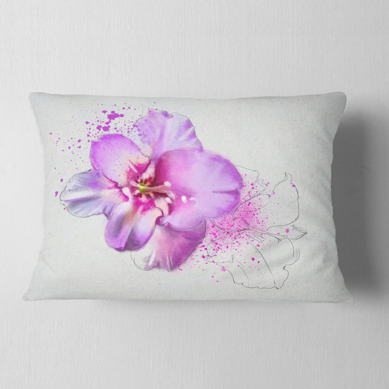 Coussin lombaire en aquarelle floral fleuriing fowler