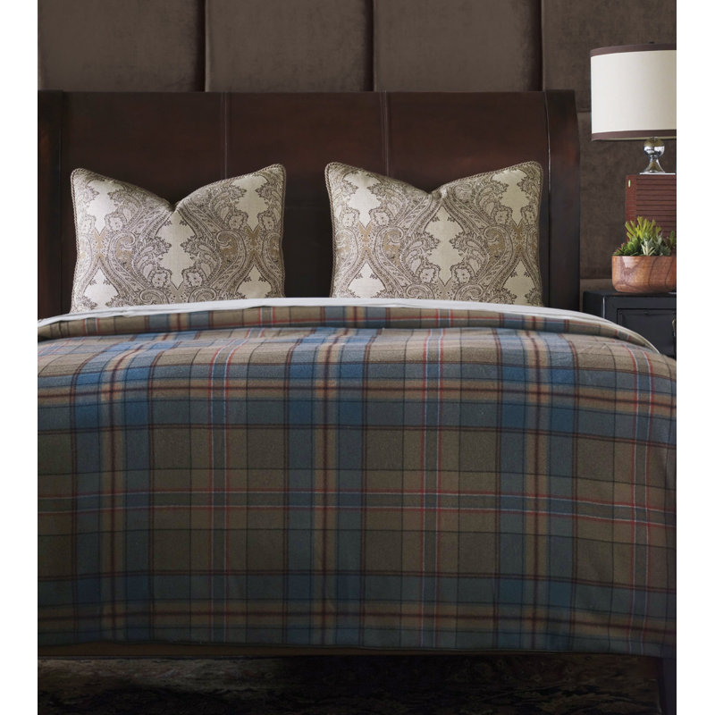 Theo Wool Plaid Comforter, Queen Comforter