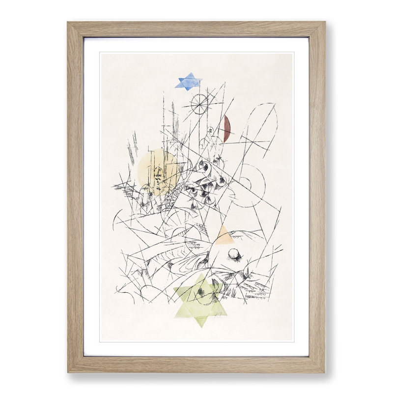 Hope and Destruction by Paul Klee - Picture Frame Painting, Oak Framed, 48cm H x 36cm W x 2cm D