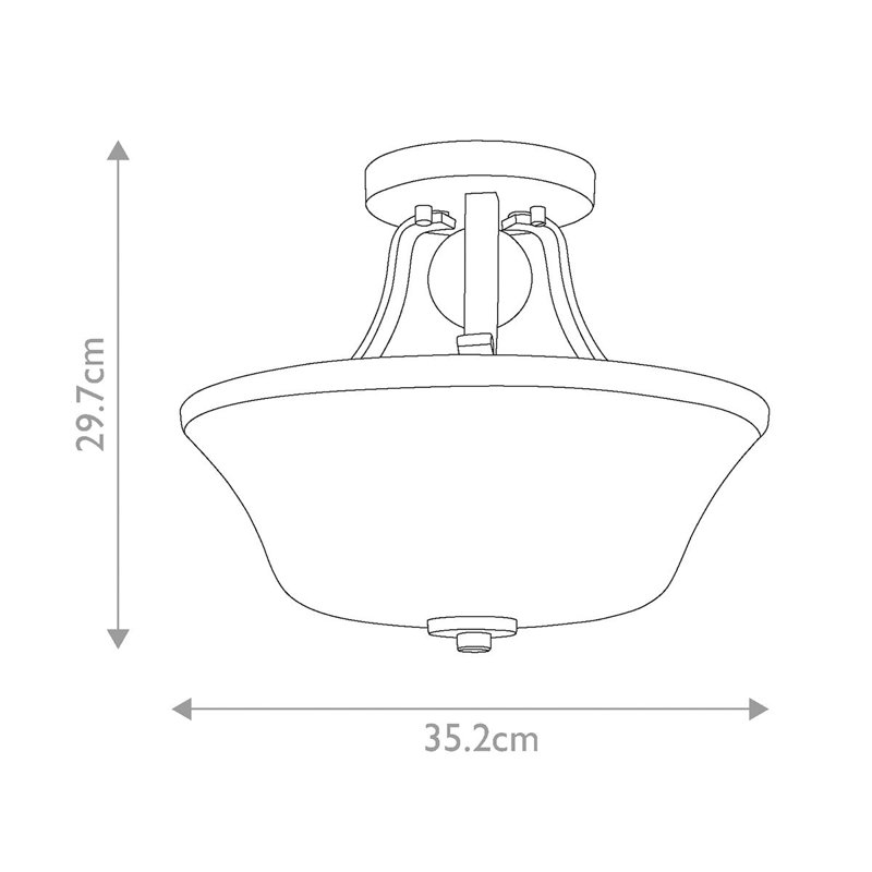 Scrivner Glass Semi Flush Mount, Sunset Gold
