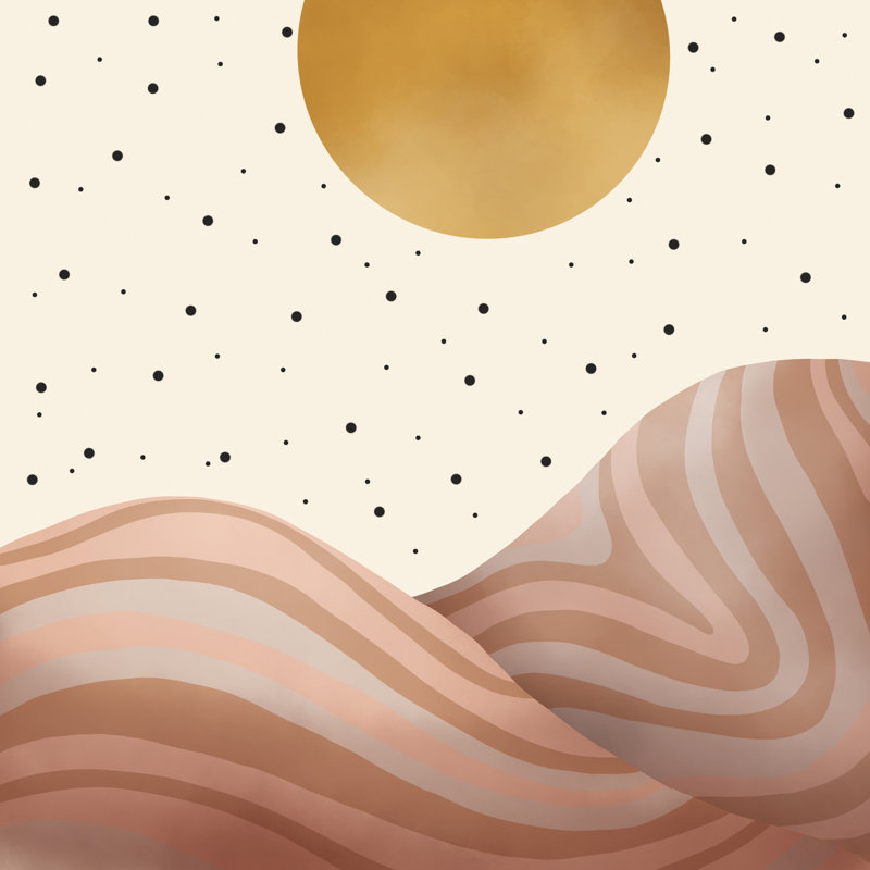 Lever de soleil montagneux, H 20 po x l 20 po, Non, Cadre simple argenté