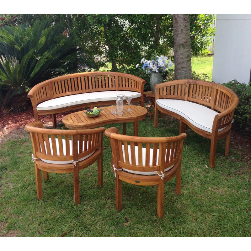 Banc de jardin teck Meyer, H 34 po x l 74 po x P 34 po