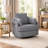 Alya Swivel Power Reclining Chair, 2 Bolster Pillows, Gray Nuvella