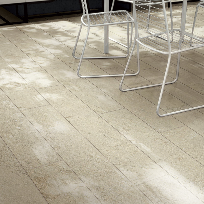 Carreau de porcelaine 6 po x 35 po Burton Stone, Ivoire blanc Vision