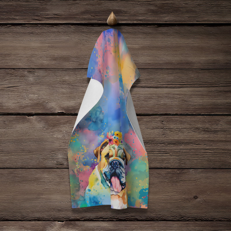 Serviette de cuisine English Bulldog Hippie Dawg