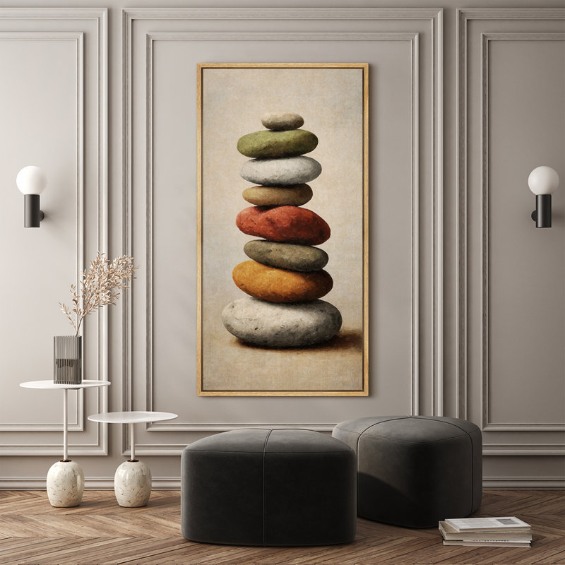 Impression sur toile encadrée, art zen, Naturel, H 60 po x l 30 po