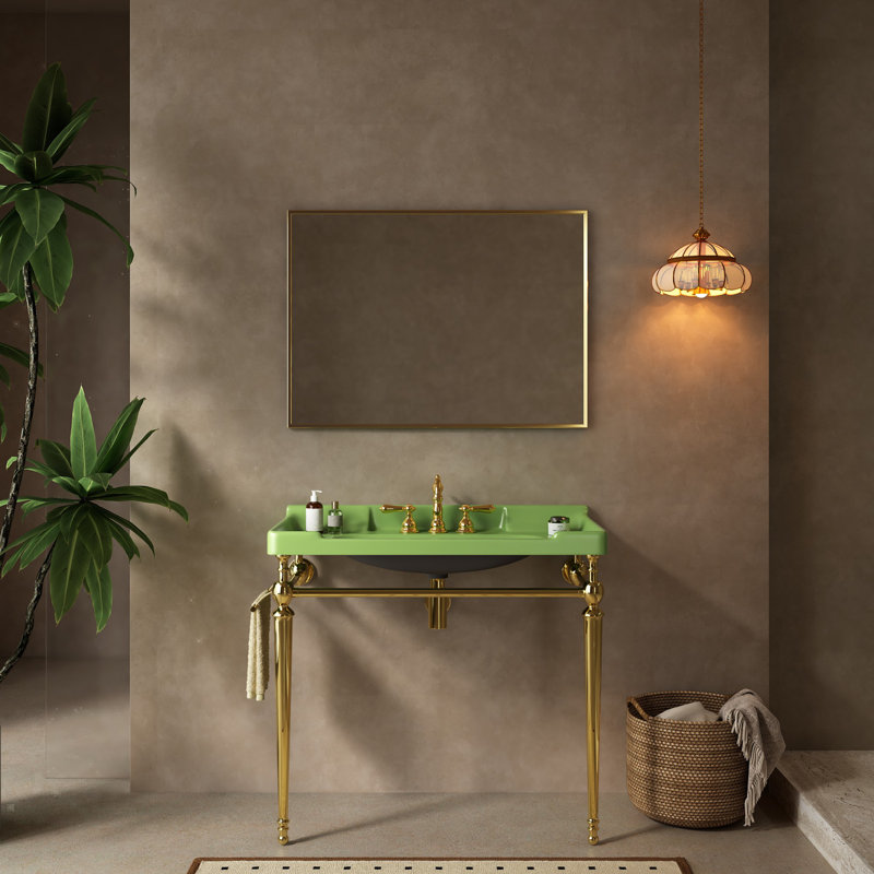 36" Bathroom Console Sink, Green
