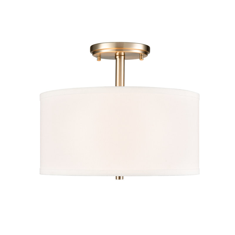 Plafonnier semi-encastré 2 lumières Halima , Nickel brossé