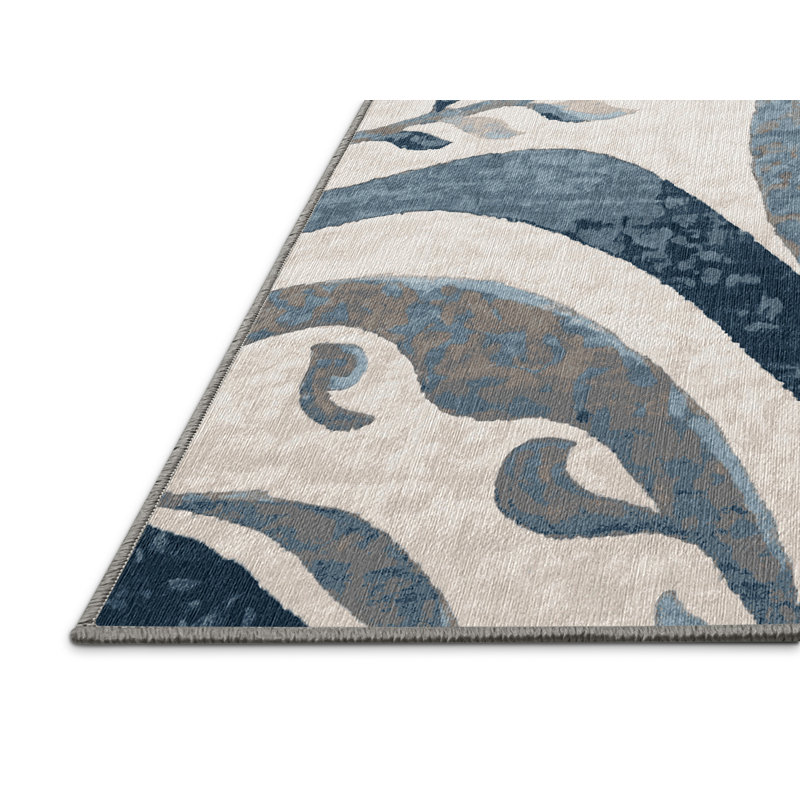 Machine Washable Gray Area Rug, Rectangle 4' x 6'