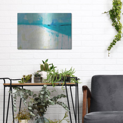 Art mural en métal Winston Porter «Coastal Blues 1» par Jan Weiss
