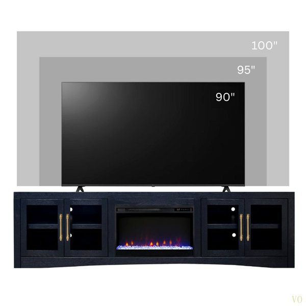 94 Inch Hokku Designs Heritage 94 Inch Fireplace TV Stand, For Tvs Up To 100 ...