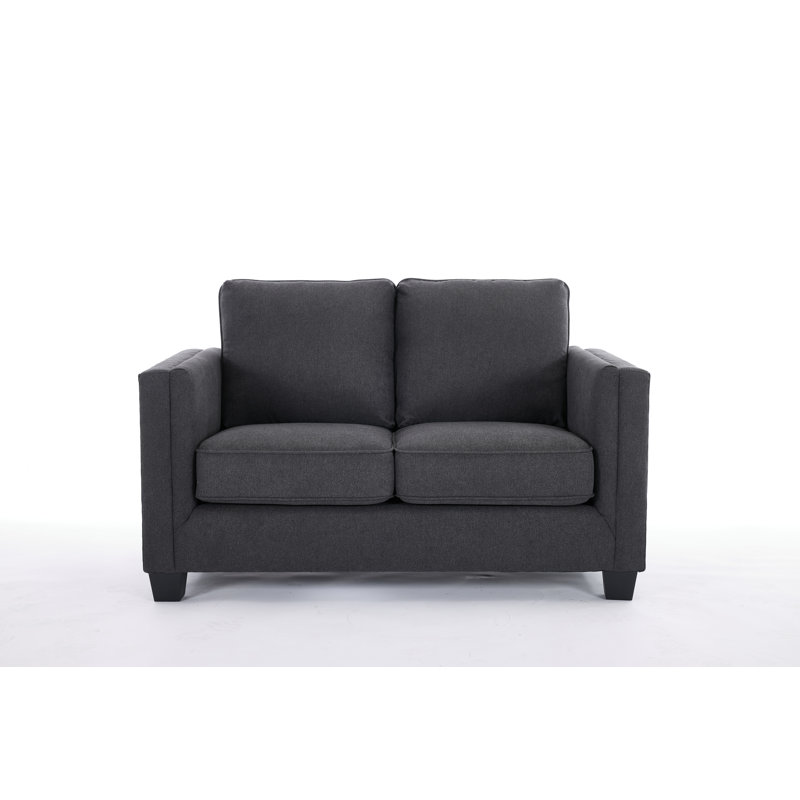 Grise Upholstered Arm Sofa, Dark Gray Linen Blend