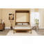 Grand lit en bois massif avec armoire escamotable, lit peu encombrant, parfait pour la chambre d'amis