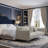 Modern Upholstered Sofa with Deep Cushions and Multiple Throw Pillows