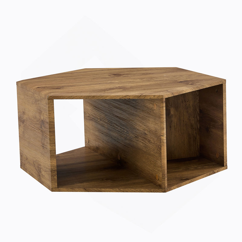 MDF coffee table, wood grain pattern stickers, multi-hole design to give more storage space, simple and convenient design makes it suitable for all kinds of style scenes.