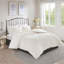Ensemble d'édredon damassé en coton 3 pièces touffeté blanc cassé-122118566-122118569