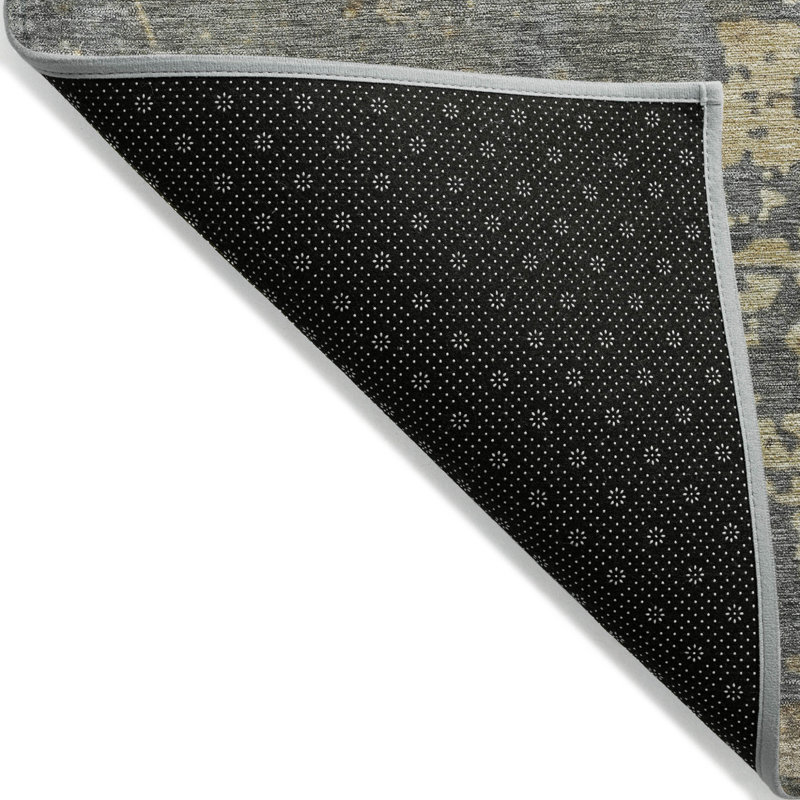 Tapis intérieur / extérieur lavable abstrait taupe gris et beige 10 pi x 14 pi Everette