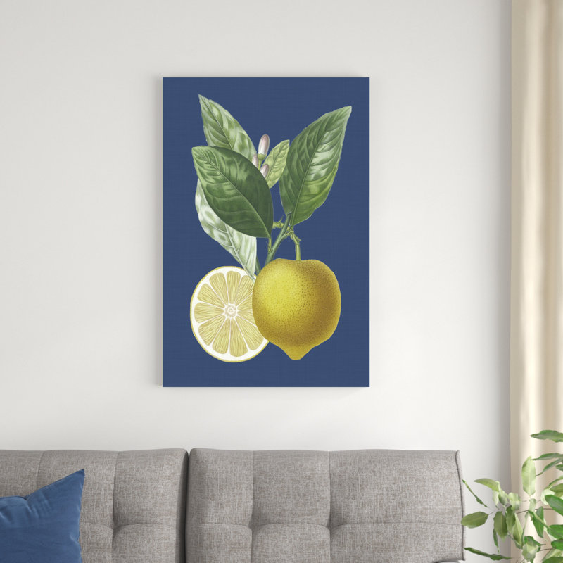 Citron français sur marine II, H 36 po x l 24 po x P 1,25 po