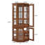 Armoire de coin de 71 po de hauteur avec lumières DEL multicolores, vitrine d'angle à 5 niveaux avec portes