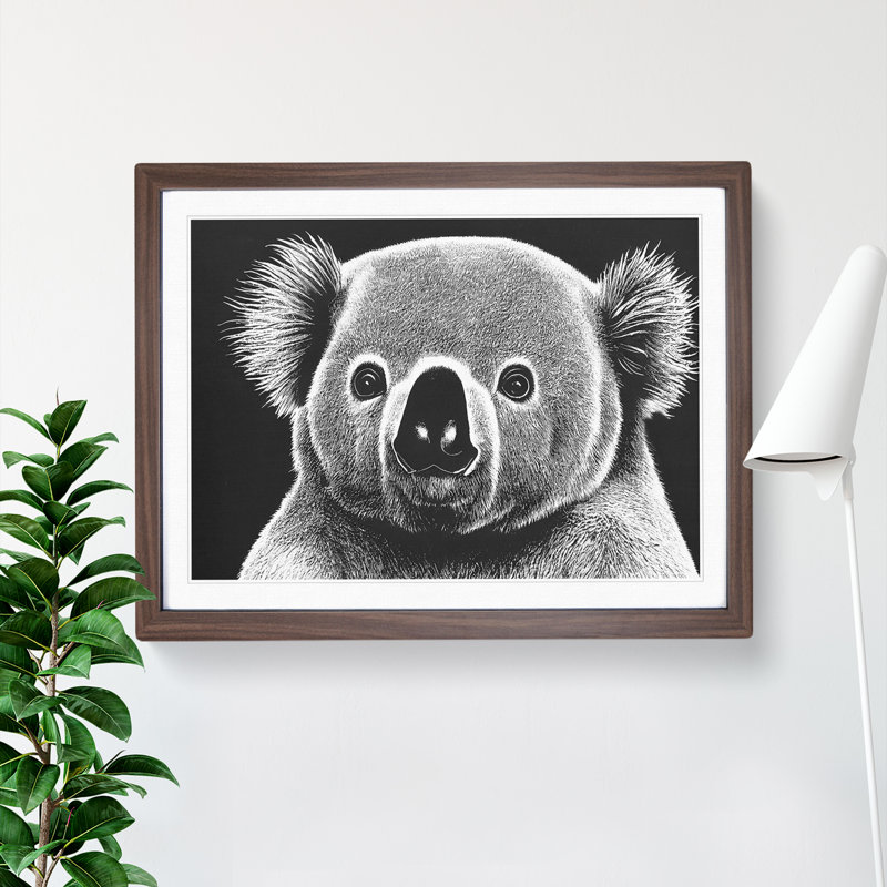 Koala Bear - Framed Print, 46cm H x 64cm W, Walnut Framed