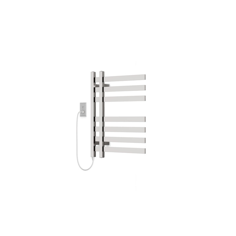 Lioni Wall Mount Electric Towel Warmer, Brushed Nickel, 27" H x 19.5" W x 5.19" D