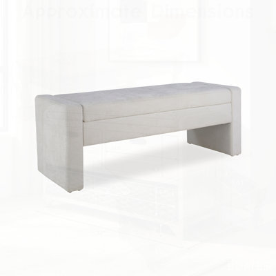 Modern Upholstered Storage Bench with Tufted Seat, Soft Close Hinge, Ideal for Bedroom, Entryway, or Living Room