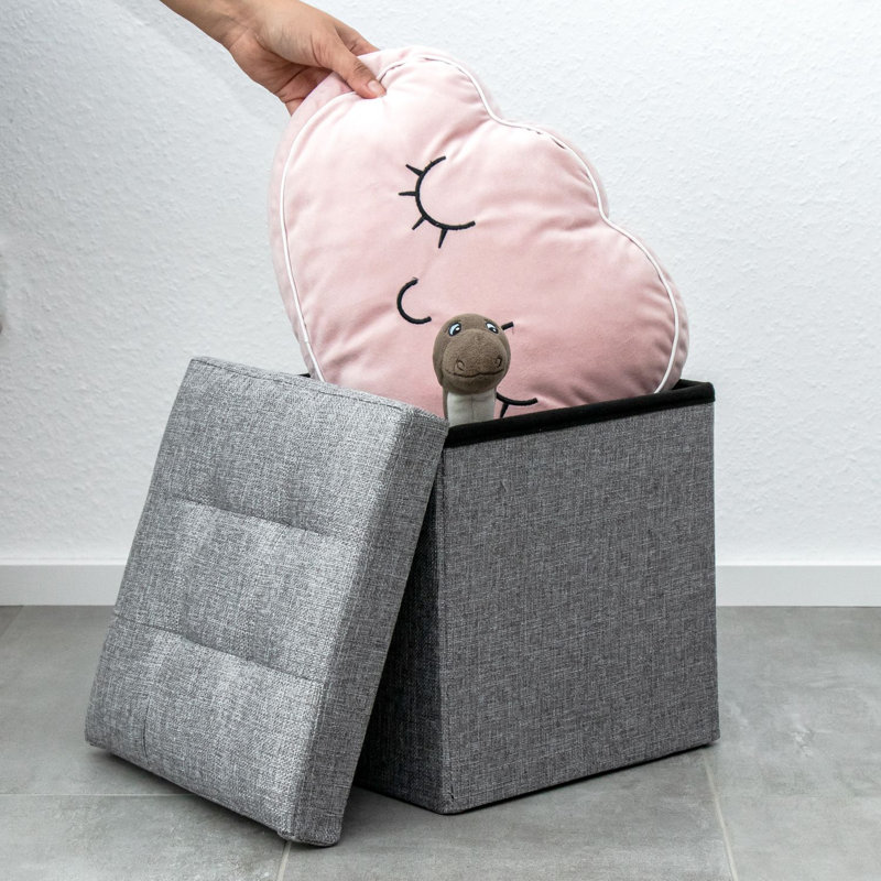 Ronta Ottoman, Grey, 30" H x 30" W x 30" D